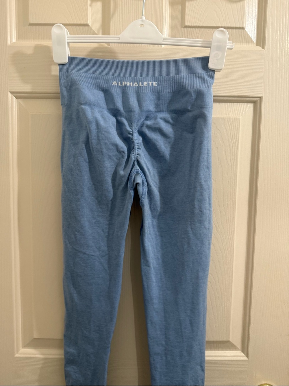 Alphalete Sky Blue Seamless Leggings with Scrunch Waist